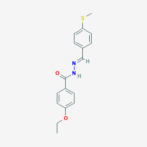 molecular formula C17H18N2O2S B325898 4-ethoxy-N'-[4-(methylsulfanyl)benzylidene]benzohydrazide 