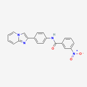 molecular formula C20H14N4O3 B3258986 N-(4-{imidazo[1,2-a]pyridin-2-yl}phenyl)-3-nitrobenzamide CAS No. 312623-37-3