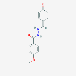 molecular formula C16H16N2O3 B325899 4-ethoxy-N'-[(4-oxocyclohexa-2,5-dien-1-ylidene)methyl]benzohydrazide 
