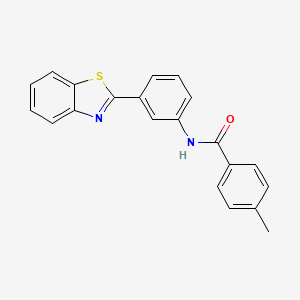 molecular formula C21H16N2OS B3259112 N-[3-(1,3-benzothiazol-2-yl)phenyl]-4-methylbenzamide CAS No. 313535-64-7