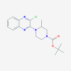 molecular formula C18H23ClN4O2 B3259117 tert-Butyl 4-(3-chloroquinoxalin-2-yl)-3-methylpiperazine-1-carboxylate CAS No. 313657-43-1