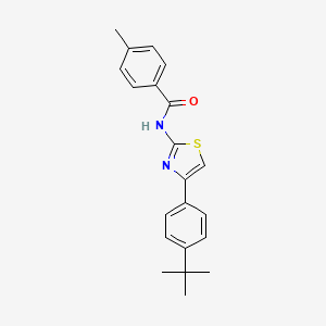 molecular formula C21H22N2OS B3259118 N-[4-(4-tert-butylphenyl)-1,3-thiazol-2-yl]-4-methylbenzamide CAS No. 313660-06-9