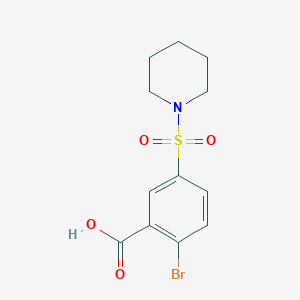 molecular formula C12H14BrNO4S B3259129 2-Bromo-5-(piperidin-1-ylsulfonyl)benzoic acid CAS No. 313685-63-1