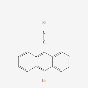 molecular formula C19H17BrSi B3259135 Silane, [(10-bromo-9-anthracenyl)ethynyl]trimethyl- CAS No. 313698-93-0