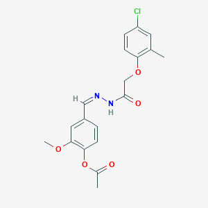 molecular formula C19H19ClN2O5 B325916 4-{2-[(4-Chloro-2-methylphenoxy)acetyl]carbohydrazonoyl}-2-methoxyphenyl acetate 