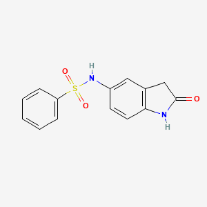 molecular formula C14H12N2O3S B3259228 N-(2-oxo-2,3-dihydro-1H-indol-5-yl)benzenesulfonamide CAS No. 31523-11-2