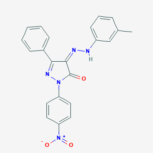 (4Z)-4-[(3-methylphenyl)hydrazinylidene]-2-(4-nitrophenyl)-5-phenylpyrazol-3-one