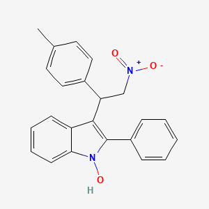 molecular formula C23H20N2O3 B3259240 3-[1-(4-methylphenyl)-2-nitroethyl]-2-phenyl-1H-indol-1-ol CAS No. 315234-94-7