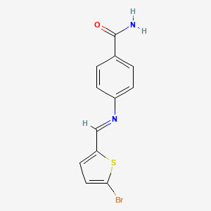 molecular formula C12H9BrN2OS B3259257 Benzamide, 4-(5-bromo-2-thenylidenamino)- CAS No. 315670-80-5