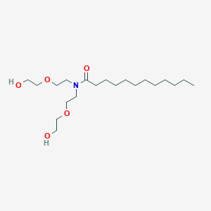 molecular formula C20H41NO5 B3259269 alpha,alpha'-[[(1-Oxododecyl)imino]di-2,1-ethanediyl]bis[omega-hydroxy-poly(oxy-1,2-ethanediyl) CAS No. 31587-78-7