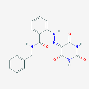 N-benzyl-2-[2-(2,4,6-trioxo-1,3-diazinan-5-ylidene)hydrazinyl]benzamide