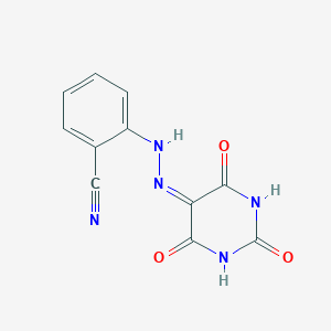 molecular formula C11H7N5O3 B325930 2-[2-(2,4,6-trioxo-1,3-diazinan-5-ylidene)hydrazinyl]benzonitrile 