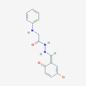 2-anilino-N'-[(Z)-(3-bromo-6-oxocyclohexa-2,4-dien-1-ylidene)methyl]acetohydrazide
