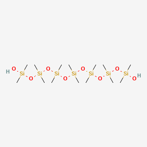 molecular formula C14H44O8Si7 B3259499 Tetradecamethylheptasiloxane-1,13-diol CAS No. 3195-63-9