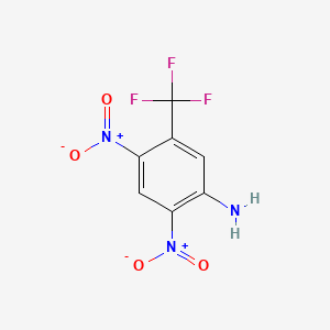 molecular formula C7H4F3N3O4 B3259517 Benzenamine, 2,4-dinitro-5-(trifluoromethyl)- CAS No. 320-35-4