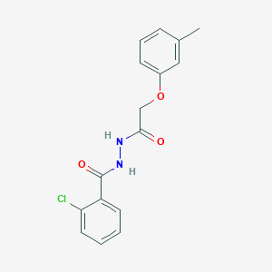molecular formula C16H15ClN2O3 B325957 2-chloro-N'-[(3-methylphenoxy)acetyl]benzohydrazide 