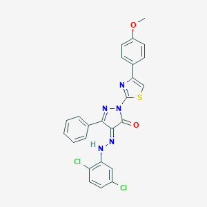 (4E)-4-[(2,5-dichlorophenyl)hydrazinylidene]-2-[4-(4-methoxyphenyl)-1,3-thiazol-2-yl]-5-phenylpyrazol-3-one