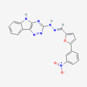 molecular formula C20H13N7O3 B3259739 (E)-3-(2-((5-(3-nitrophenyl)furan-2-yl)methylene)hydrazinyl)-5H-[1,2,4]triazino[5,6-b]indole CAS No. 324030-96-8