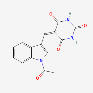 molecular formula C15H11N3O4 B3259752 5-((1-acetyl-1H-indol-3-yl)methylene)pyrimidine-2,4,6(1H,3H,5H)-trione CAS No. 324065-29-4