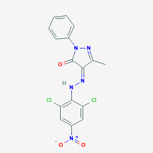 molecular formula C16H11Cl2N5O3 B325977 (4Z)-4-[(2,6-dichloro-4-nitrophenyl)hydrazinylidene]-5-methyl-2-phenylpyrazol-3-one 