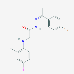 molecular formula C17H17BrIN3O B325979 N'-[1-(4-bromophenyl)ethylidene]-2-(4-iodo-2-methylanilino)acetohydrazide 