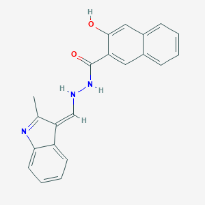 molecular formula C21H17N3O2 B325983 3-hydroxy-N'-[(Z)-(2-methylindol-3-ylidene)methyl]naphthalene-2-carbohydrazide 