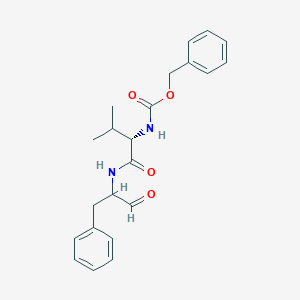 molecular formula C₂₂H₂₆N₂O₄ B032599 苄氧羰基缬氨基苯丙氨醛 CAS No. 88191-84-8