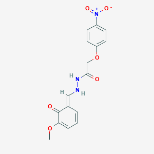 N'-[(E)-(5-methoxy-6-oxocyclohexa-2,4-dien-1-ylidene)methyl]-2-(4-nitrophenoxy)acetohydrazide
