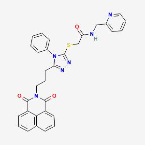 2-((5-(3-(1,3-dioxo-1H-benzo[de]isoquinolin-2(3H)-yl)propyl)-4-phenyl-4H-1,2,4-triazol-3-yl)thio)-N-(pyridin-2-ylmethyl)acetamide