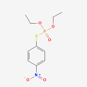 molecular formula C10H14NO5PS B3260071 Phosphorothioic acid, O,O-diethyl S-(p-nitrophenyl) ester CAS No. 3270-86-8