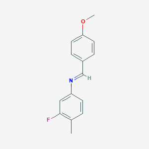 molecular formula C15H14FNO B326008 3-fluoro-N-(4-methoxybenzylidene)-4-methylaniline 