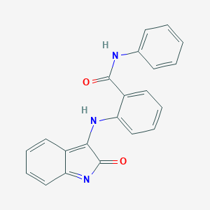 molecular formula C21H15N3O2 B326011 2-[(2-oxoindol-3-yl)amino]-N-phenylbenzamide 