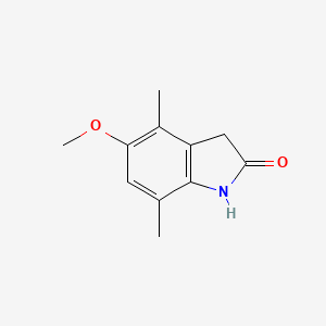 molecular formula C11H13NO2 B3260133 4,7-Dimethyl-5-methoxy-1,3-dihydro-2H-indol-2-one CAS No. 327615-31-6