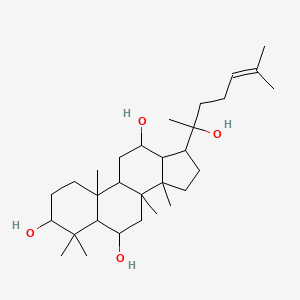molecular formula C30H52O4 B3260139 17-(2-hydroxy-6-methylhept-5-en-2-yl)-4,4,8,10,14-pentamethyl-2,3,5,6,7,9,11,12,13,15,16,17-dodecahydro-1H-cyclopenta[a]phenanthrene-3,6,12-triol CAS No. 32773-56-1