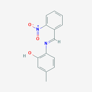 molecular formula C14H12N2O3 B326015 2-({2-Nitrobenzylidene}amino)-5-methylphenol 