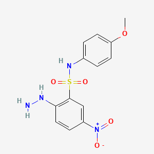 2-Hydrazino-N-(4-methoxy-phenyl)-5-nitro-benzenesulfonamide