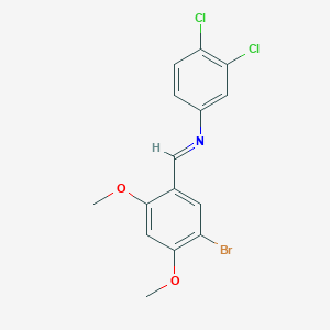 molecular formula C15H12BrCl2NO2 B326019 N-(5-bromo-2,4-dimethoxybenzylidene)-N-(3,4-dichlorophenyl)amine 