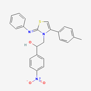 molecular formula C24H21N3O3S B3260218 2-[4-(4-Methylphenyl)-2-phenylimino-1,3-thiazol-3-yl]-1-(4-nitrophenyl)ethanol CAS No. 328106-73-6