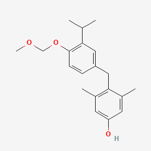 molecular formula C20H26O3 B3260225 3,5-Dimethyl-4-(3-isopropyl-4-methoxymethoxybenzyl)phenol CAS No. 328236-47-1