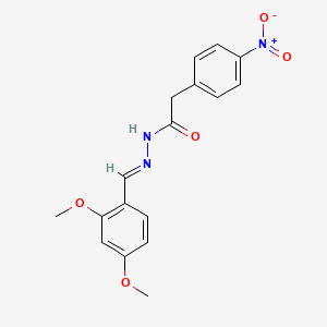 molecular formula C17H17N3O5 B3260258 (E)-N'-(2,4-dimethoxybenzylidene)-2-(4-nitrophenyl)acetohydrazide CAS No. 328556-41-8
