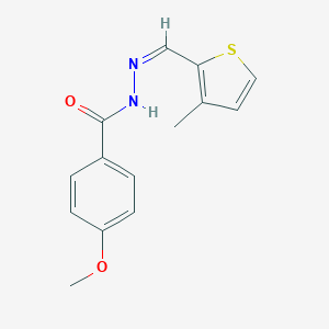 molecular formula C14H14N2O2S B326026 4-methoxy-N'-[(3-methyl-2-thienyl)methylene]benzohydrazide 