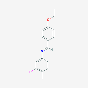 molecular formula C16H16INO B326029 N-(4-ethoxybenzylidene)-N-(3-iodo-4-methylphenyl)amine 