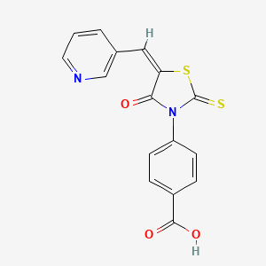 molecular formula C16H10N2O3S2 B3260299 (E)-4-(4-oxo-5-(pyridin-3-ylmethylene)-2-thioxothiazolidin-3-yl)benzoic acid CAS No. 329224-21-7