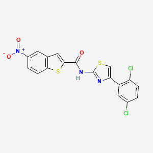 molecular formula C18H9Cl2N3O3S2 B3260306 N-[4-(2,5-dichlorophenyl)-1,3-thiazol-2-yl]-5-nitro-1-benzothiophene-2-carboxamide CAS No. 329269-80-9