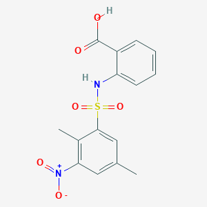 molecular formula C15H14N2O6S B3260345 2-(2,5-Dimethyl-3-nitrobenzenesulfonamido)benzoic acid CAS No. 329905-80-8