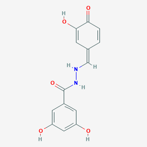 3,5-dihydroxy-N'-[(Z)-(3-hydroxy-4-oxocyclohexa-2,5-dien-1-ylidene)methyl]benzohydrazide