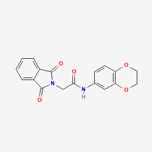 molecular formula C18H14N2O5 B3260353 N-(2,3-dihydrobenzo[b][1,4]dioxin-6-yl)-2-(1,3-dioxoisoindolin-2-yl)acetamide CAS No. 329907-19-9