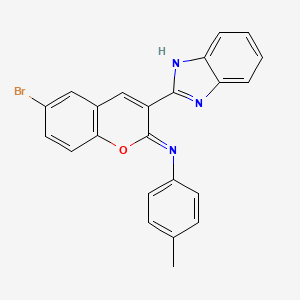 molecular formula C23H16BrN3O B3260376 N-[(2Z)-3-(1H-benzimidazol-2-yl)-6-bromo-2H-chromen-2-ylidene]-N-(4-methylphenyl)amine CAS No. 330158-04-8