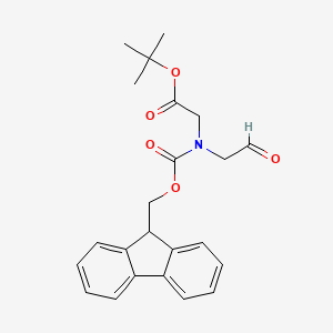 molecular formula C23H25NO5 B3260380 tert-Butyl 2-((((9H-fluoren-9-yl)methoxy)carbonyl)(2-oxoethyl)amino)acetate CAS No. 330187-55-8