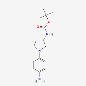 molecular formula C15H23N3O2 B3260417 [1-(4-Amino-phenyl)-pyrrolidin-3-yl]-carbamic acid tert-butyl ester CAS No. 330551-18-3